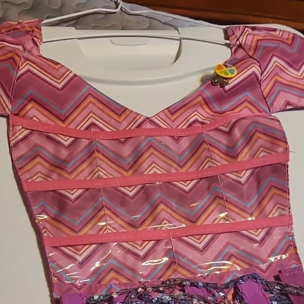 Pink Chevron Kids Dress Jewelry Organizer And Scarf Organizer